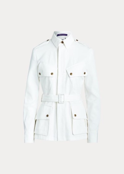 Chaquetas Ralph Lauren Mujer Creme - Lydie Belted Canvas - GKDJW3069